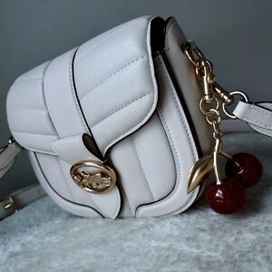 Coach Georgie Saddle Bag with Quilting and charm
